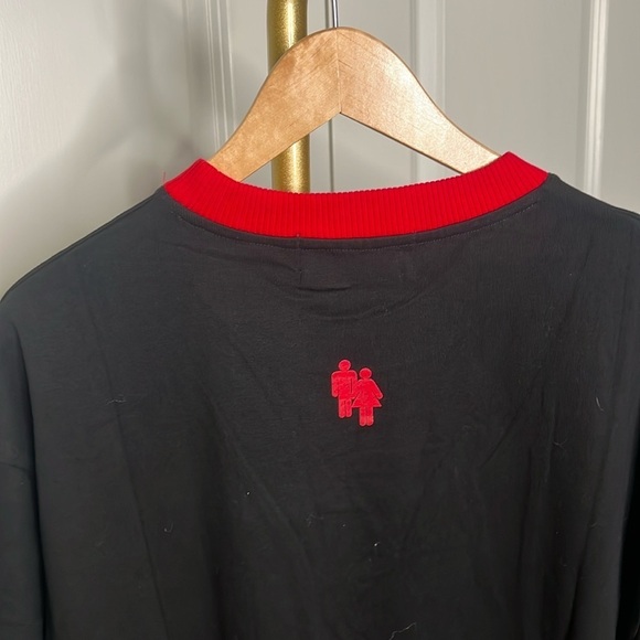 Homme + Femme unisex graphic tee ribbed collar black and red - Picture 8 of 8